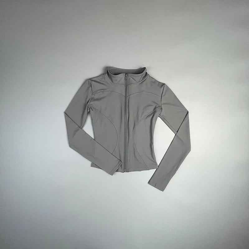 2025 New Yoga Coat Short Sports Jacket WOMEN'S Fitness Clothes Slimming Body Sculpting Zipper Yoga Jacket 7 Sister Stars LLC