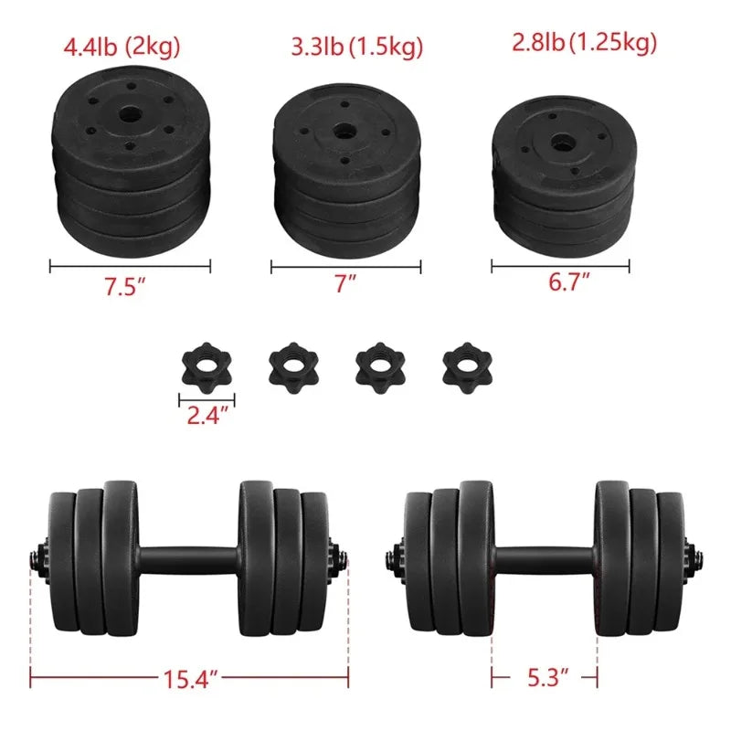 Alden Design 66 lb. Adjustable Dumbbell Free Weight Set, Black 7 Sister Stars LLC