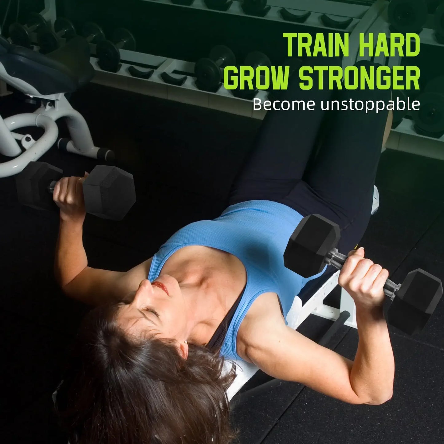 Rubber Encased Hex Dumbbells, 15 lbs Pair, Black,Knurled chrome handles