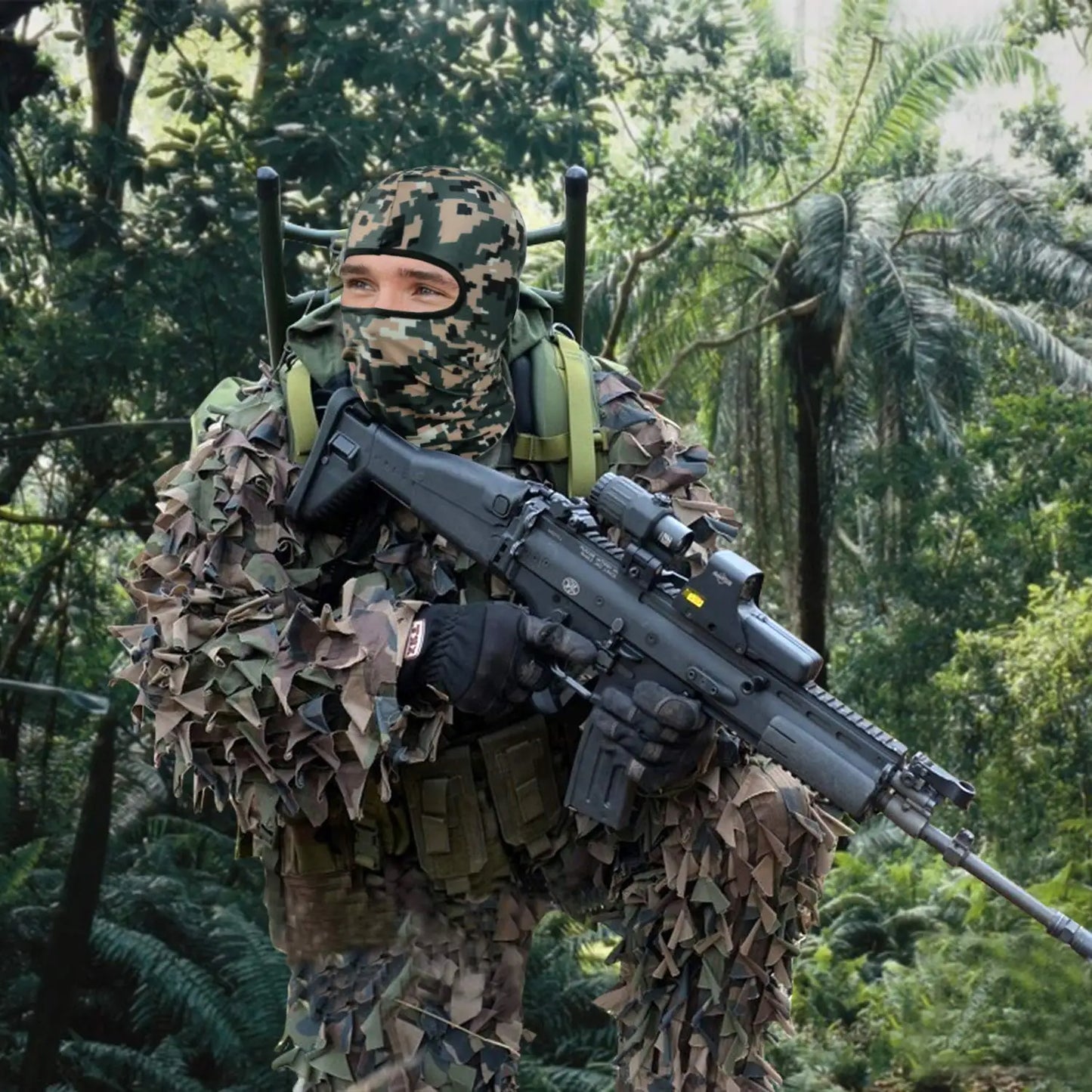 Tactical Military Camo Balaclava Ski Face Mask UV Protector for Man Women Hunting Fishing Motorcycle Windproof