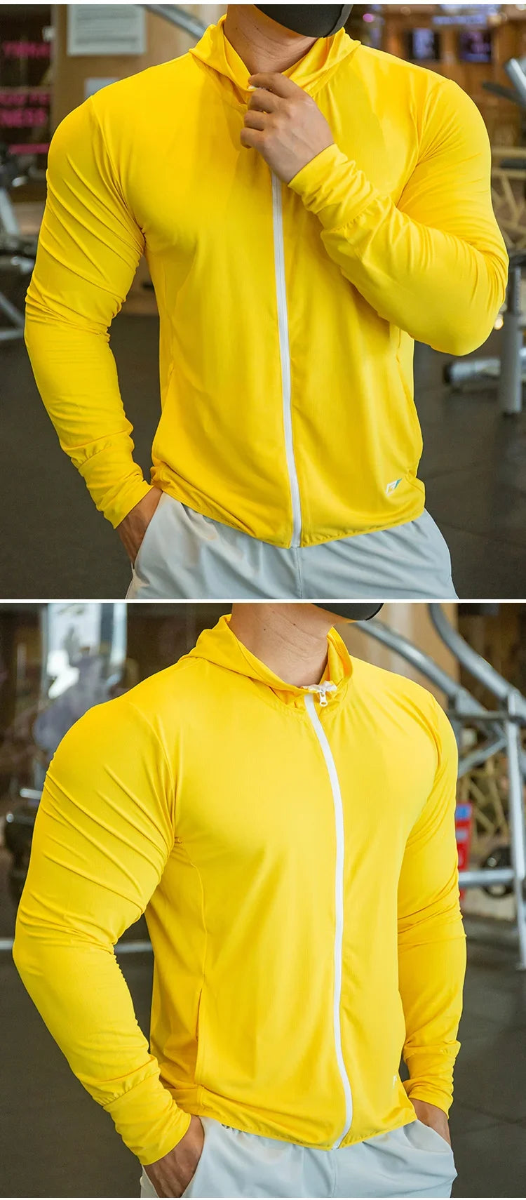 2023 High Quality Men's Jacket Sports Zip Up Long Sleeve T-shirts Quick Dry Gym Fitness Elasticity Coats Running Man Sweatshirts 7 Sister Stars LLC