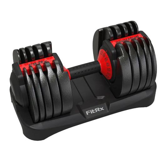 FitRx Adjustable Dumbbells, 52.5lb SmartBell Dumbbell Set with Quick-Select Weights for Home Gym 7 Sister Stars LLC
