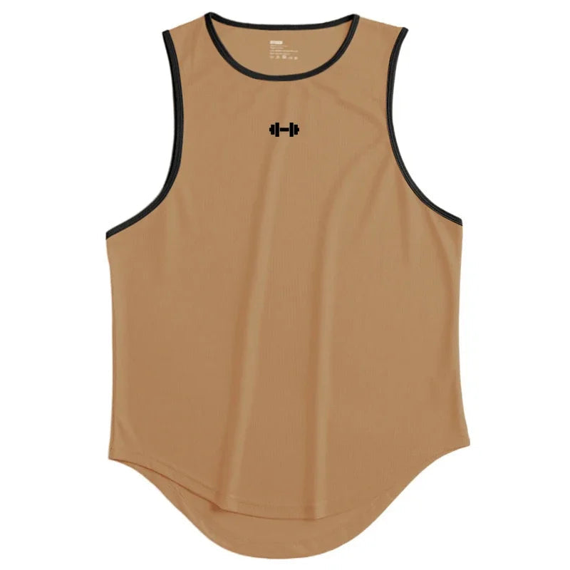 Gym Fitness Bodybuilding Sport Vests Mesh Breathable Quick Dry Running Tank Tops Mens Workout Muscle Casual Elastic T-shirts 7 Sister Stars LLC