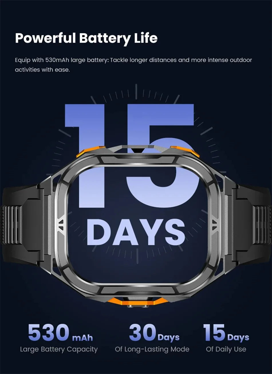 2025 New GPS Smart Watch Men 1.96-inch HD AMOLED Screen Compass Bluetooth Call 5ATM Waterproof Sport Smart Watch for Android iOS