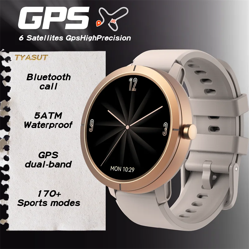 2025 New GPS Sports Smart Watch 1.32 inch AMOLED 5ATM Waterproof Outdoor Watch 360mAh Battery call Smarwatch For Men And Women