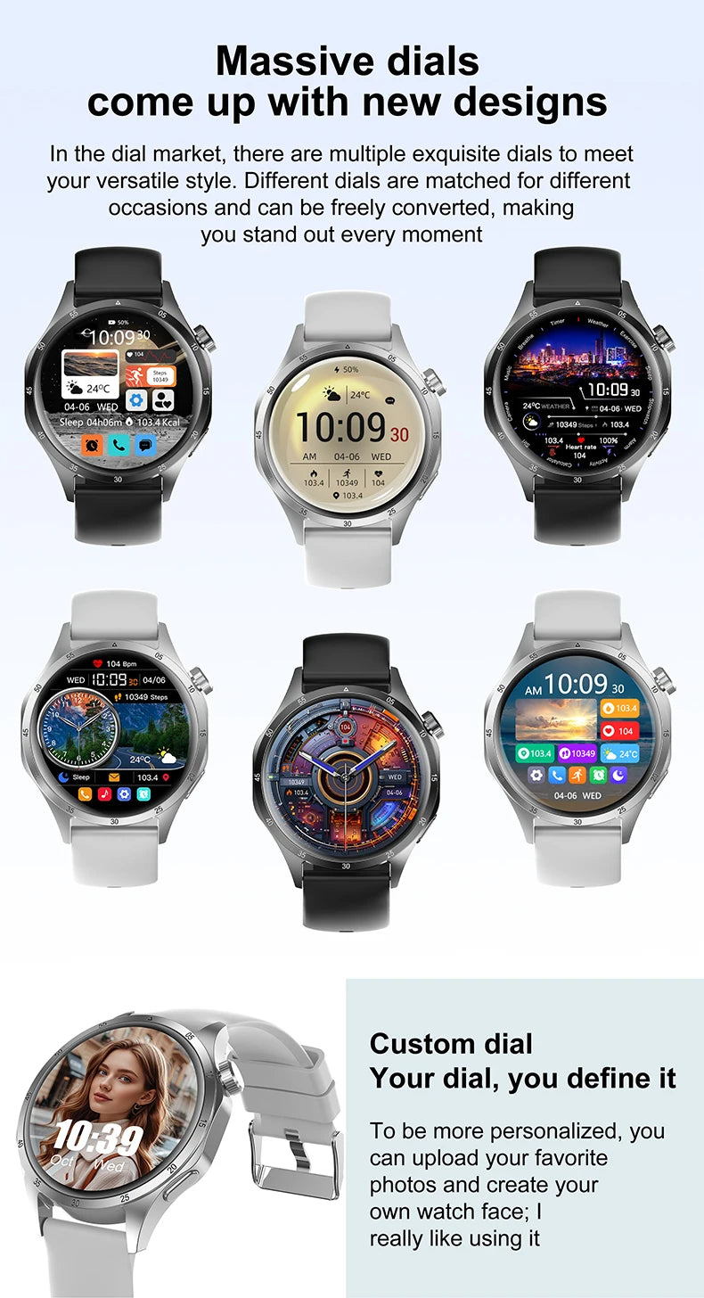 2025 New Men GPS Smart Watch 360 * 360 AMOLED Screen Bluetooth Call NFC Heart Rate Monitoring IP68 Waterproof SmartWatch for Men