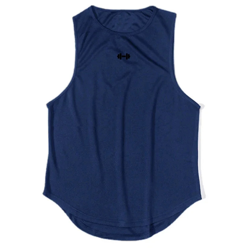 Gym Fitness Bodybuilding Sport Vests Mesh Breathable Quick Dry Running Tank Tops Mens Workout Muscle Casual Elastic T-shirts 7 Sister Stars LLC