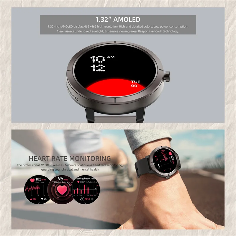 2025 New GPS Sports Smart Watch 1.32 inch AMOLED 5ATM Waterproof Outdoor Watch 360mAh Battery call Smarwatch For Men And Women