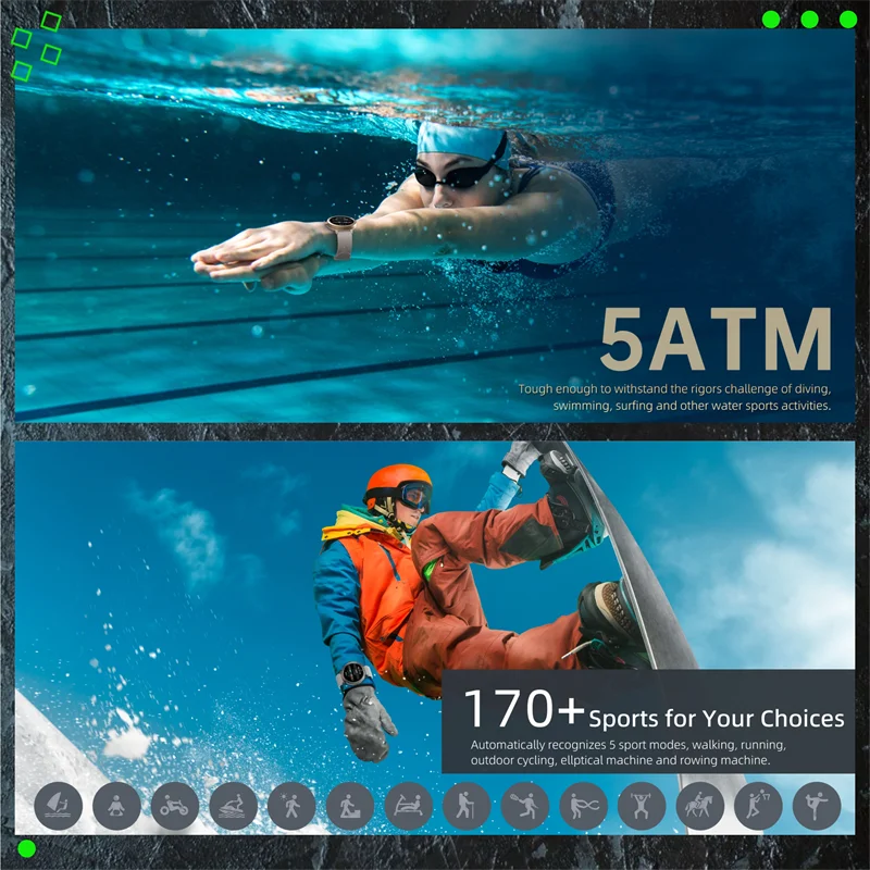 2025 New GPS Sports Smart Watch 1.32 inch AMOLED 5ATM Waterproof Outdoor Watch 360mAh Battery call Smarwatch For Men And Women