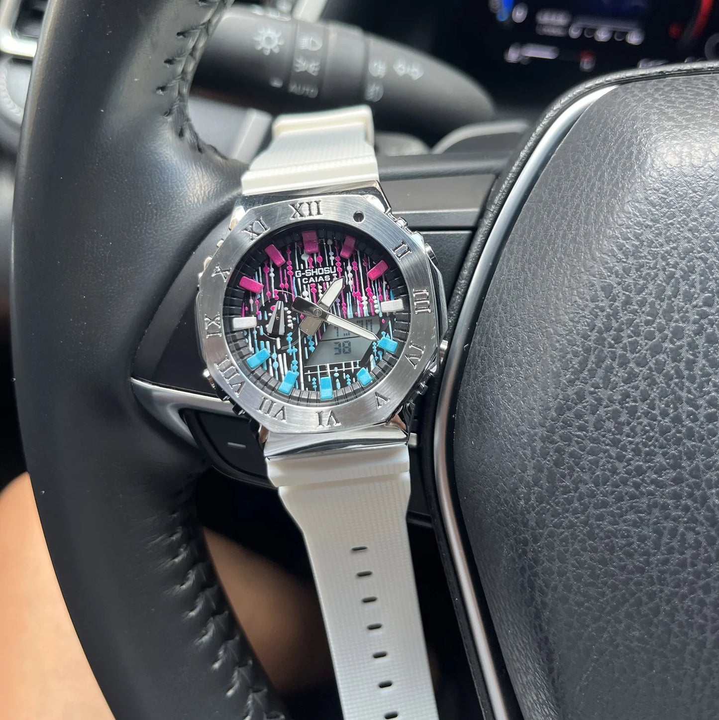 Digital sports electronic watch for men and women Alloy LED dial Roman numerals Full functionality World time Oak GM series