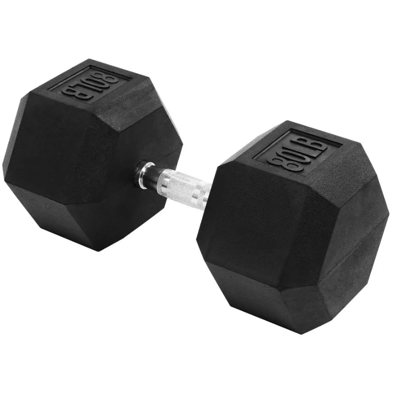 BalanceFrom Rubber Encased Hex Dumbbells, 45 lbs Pair, Black 7 Sister Stars LLC