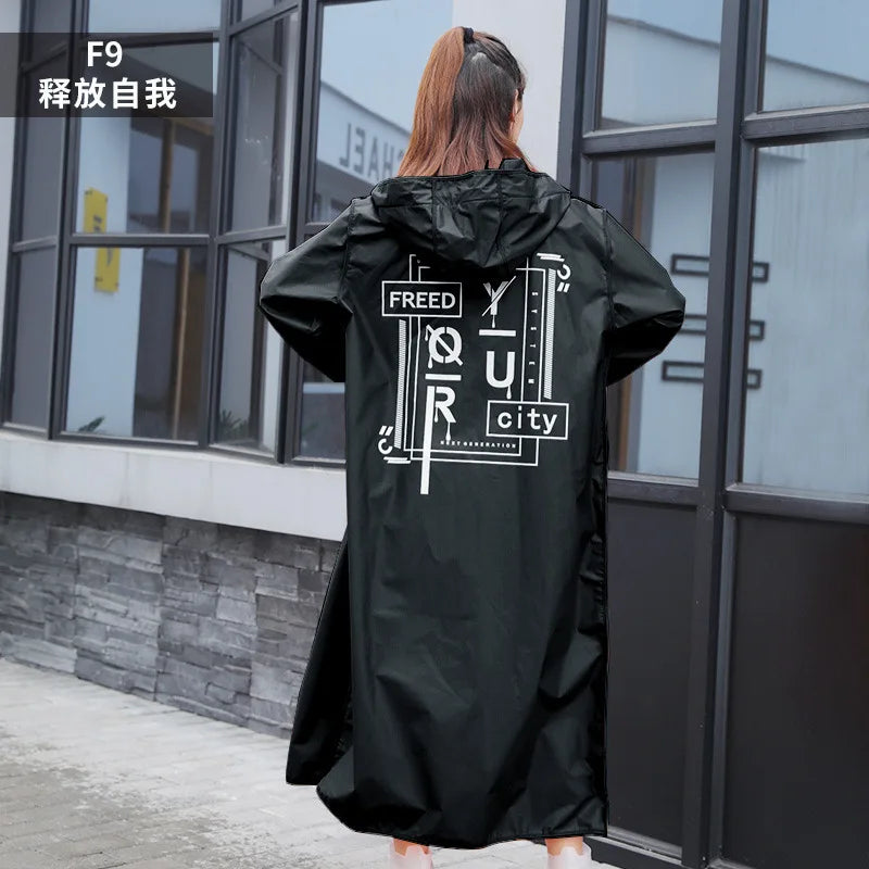 Hunting Jacket EVA Black Red Raincoat Alan Walker Pattern Outdoor Men's Long Style Hiking Ride Poncho Environmental Rain Coat