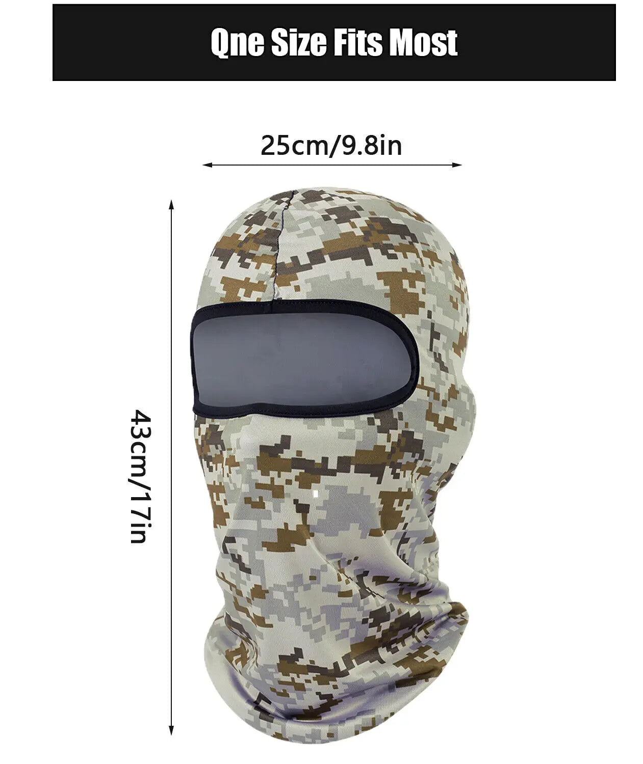 Tactical Military Camo Balaclava Ski Face Mask UV Protector for Man Women Hunting Fishing Motorcycle Windproof