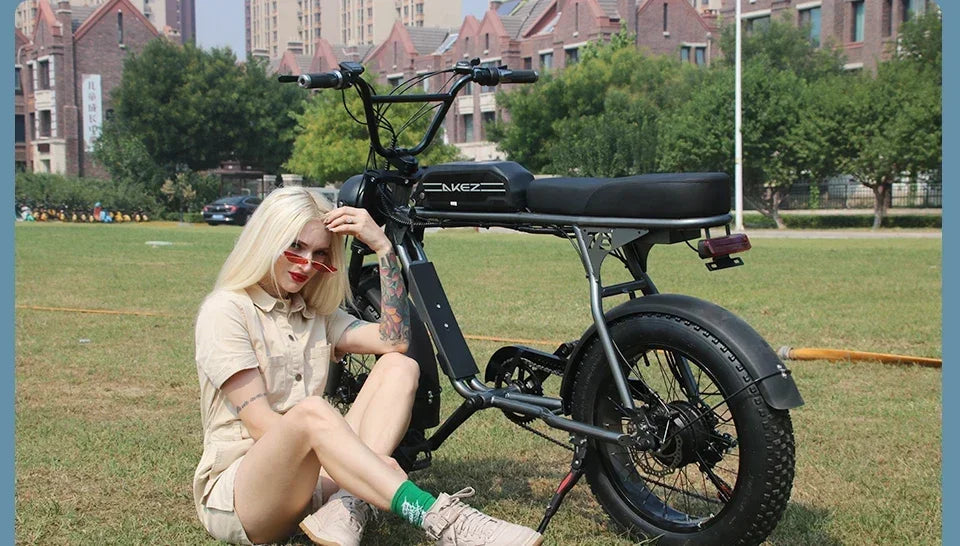 Electric Bike AKEZ 1500W Motor 48V 18AH Leisure commuting with Hydraulic Brake Electric Bicycle 20 inch mountain off-road E-bike 7 Sister Stars LLC