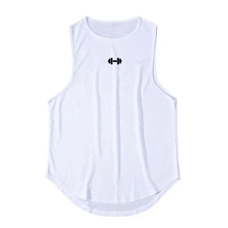 Gym Fitness Bodybuilding Sport Vests Mesh Breathable Quick Dry Running Tank Tops Mens Workout Muscle Casual Elastic T-shirts 7 Sister Stars LLC