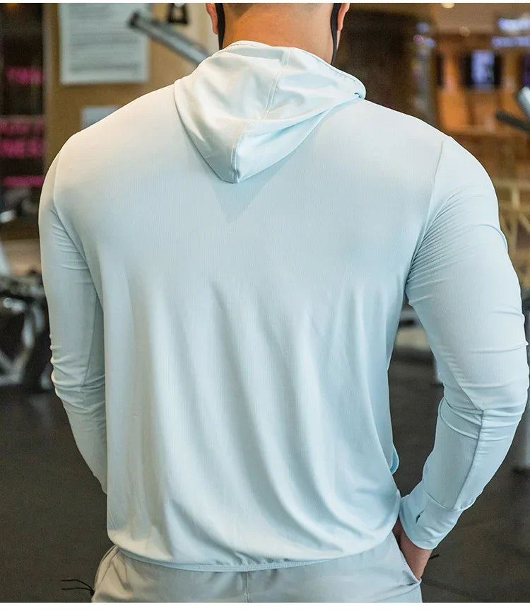2023 High Quality Men's Jacket Sports Zip Up Long Sleeve T-shirts Quick Dry Gym Fitness Elasticity Coats Running Man Sweatshirts