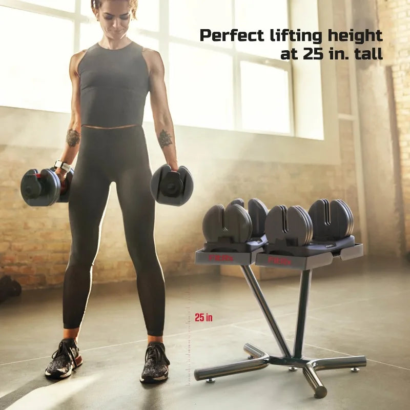 FitRx Adjustable Dumbbells, 52.5lb SmartBell Dumbbell Set with Quick-Select Weights for Home Gym 7 Sister Stars LLC