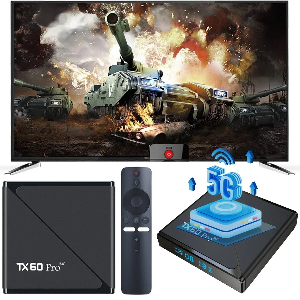 Android 16.0 TV Box TX60 PRO 16+256GB 4K HDR10+ Allwinner H313 WiFi 6 BT 5.0 Voice Remote high quality Home Theater Media Player