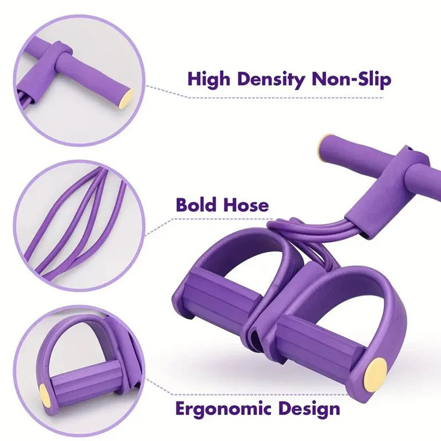 1PC6-tube elastic yoga pedal pull resistance band, suitable for abdominal/waist/arm/leg stretching slimming training 7 Sister Stars LLC