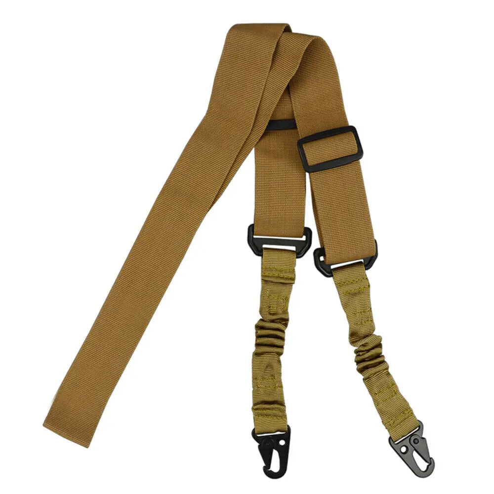 Two Points Rifle Sling with Length Adjuster Traditional Sling with Metal Hook Adjustable Outdoor Hunting Shotgun Belts