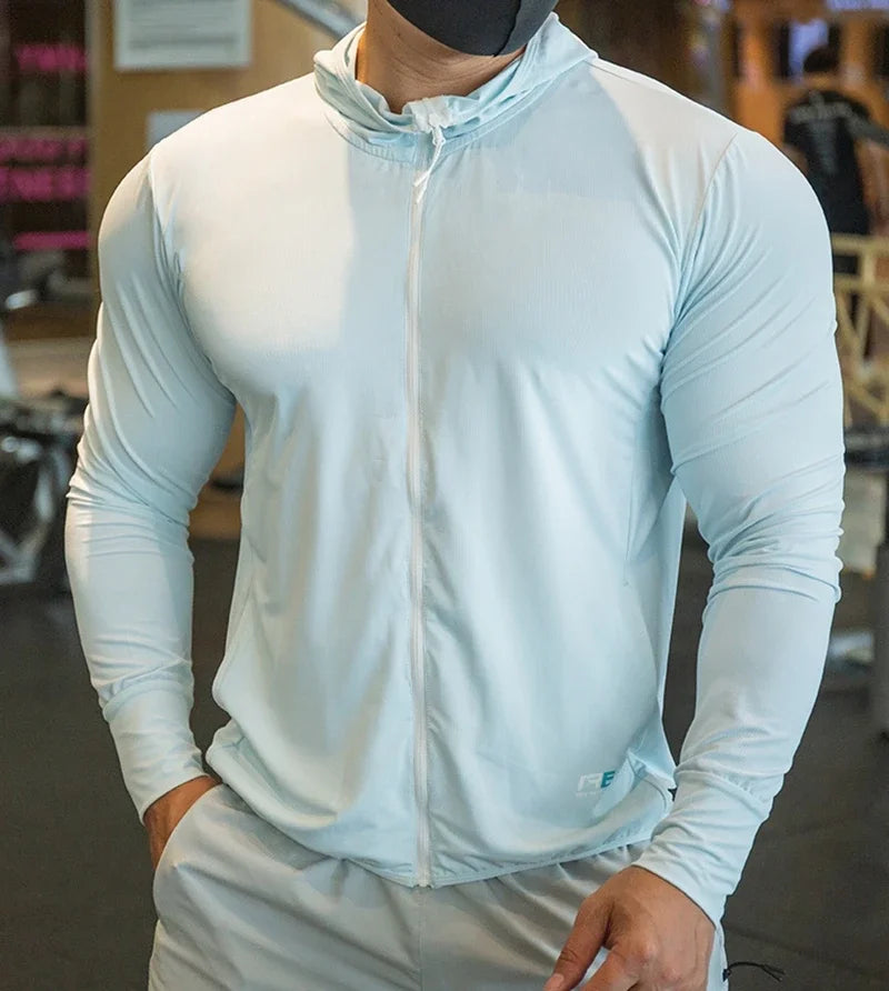 2023 High Quality Men's Jacket Sports Zip Up Long Sleeve T-shirts Quick Dry Gym Fitness Elasticity Coats Running Man Sweatshirts 7 Sister Stars LLC