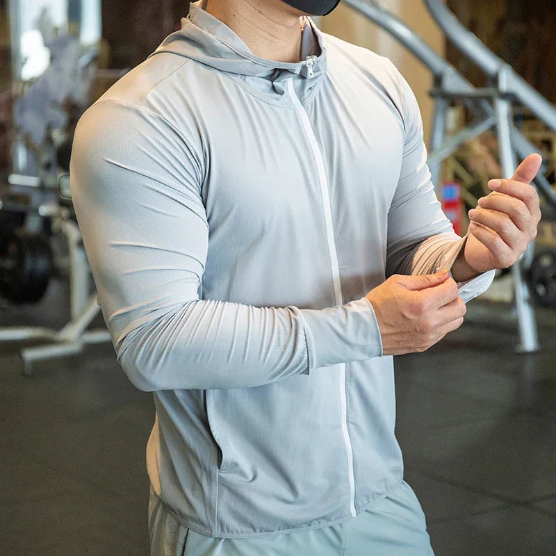 2023 High Quality Men's Jacket Sports Zip Up Long Sleeve T-shirts Quick Dry Gym Fitness Elasticity Coats Running Man Sweatshirts 7 Sister Stars LLC