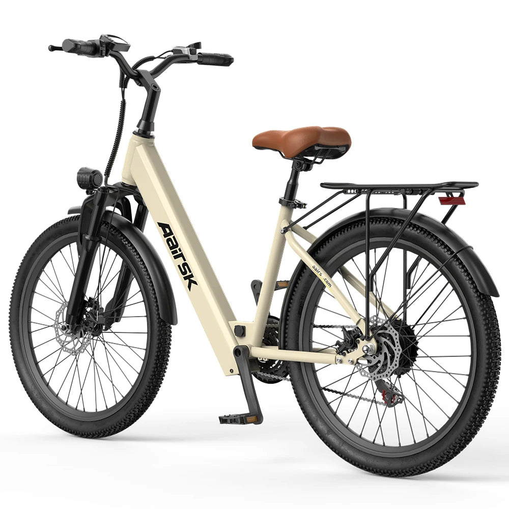 Aairsk US EU Warehouse 400W Step Through Electric Bike 24in Fat Tire Bicycle 36V Battery Electric Bicycle Commuting Bike 7 Sister Stars LLC