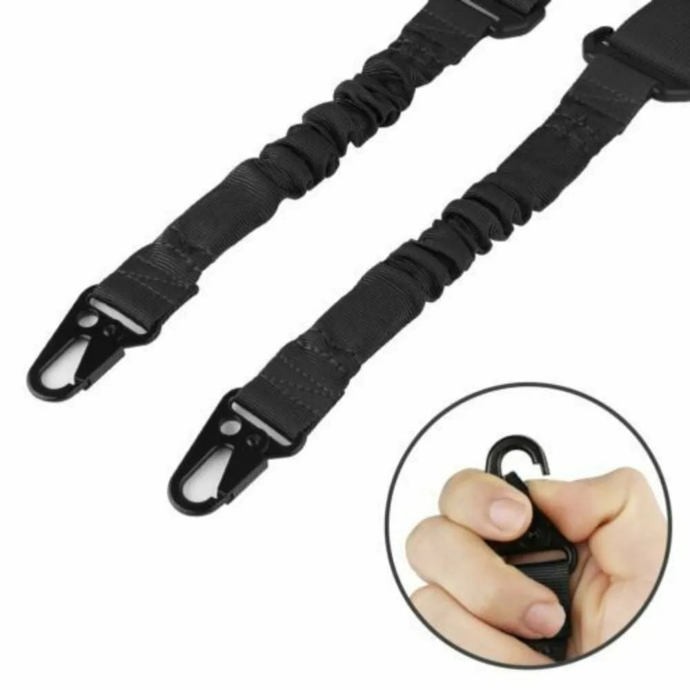 Two Points Rifle Sling with Length Adjuster Traditional Sling with Metal Hook Adjustable Outdoor Hunting Shotgun Belts