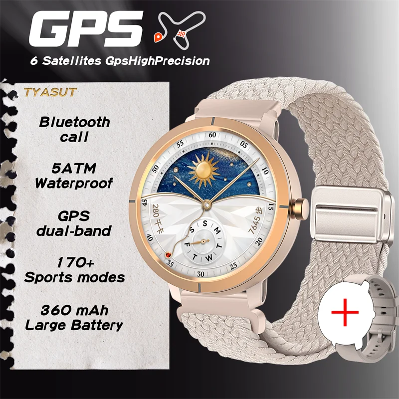 2025 New GPS Sports Smart Watch 1.32 inch AMOLED 5ATM Waterproof Outdoor Watch 360mAh Battery call Smarwatch For Men And Women