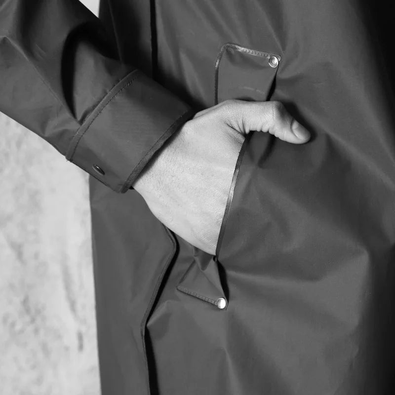 Hunting Jacket EVA Black Red Raincoat Alan Walker Pattern Outdoor Men's Long Style Hiking Ride Poncho Environmental Rain Coat