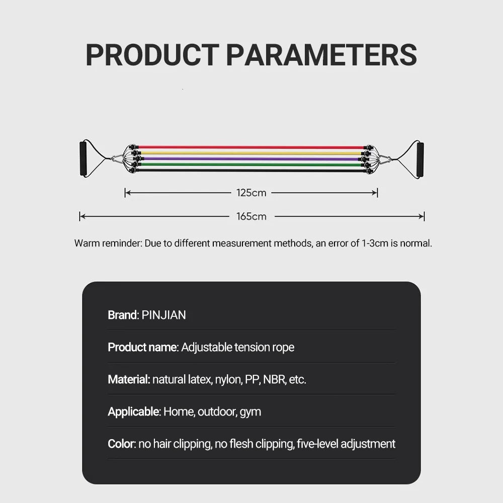 10-14pcs/Set Pull Rope Bodybuilding Resistance Bands Set Multi-function Tensioner Suit Muscle Training Belt Elastic Bands 7 Sister Stars LLC