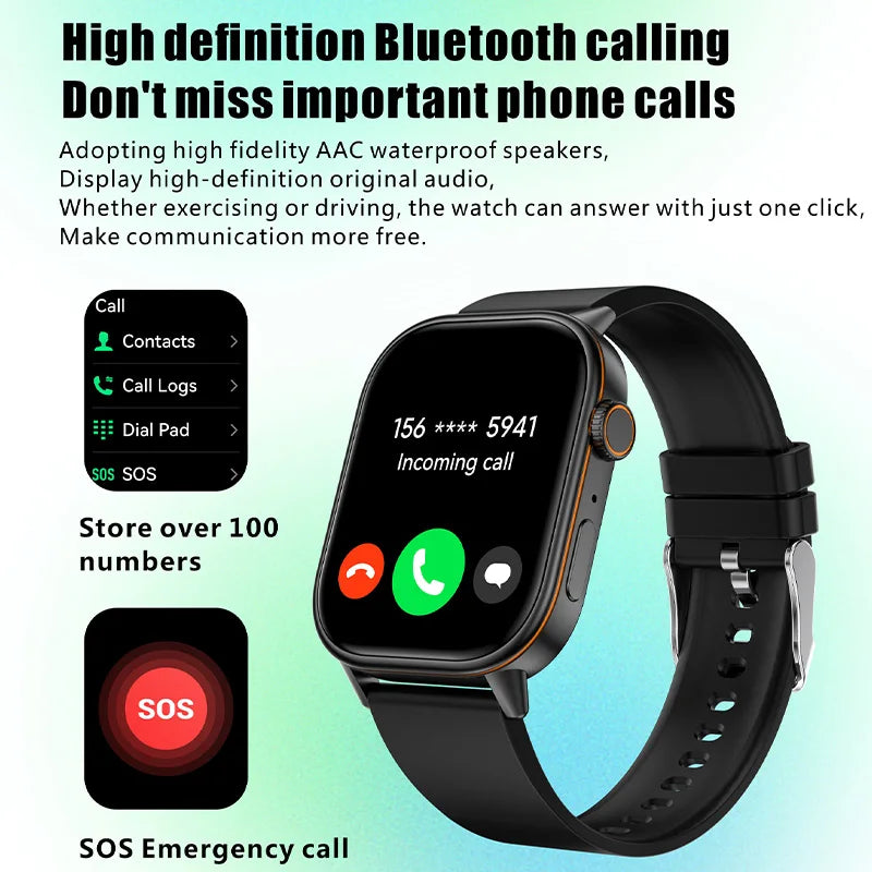 2025 New Built-in GPS Outdoor Smart Watch 2.01''HD Screen178+sports  Health Monitoring Bluetooth Call lP68 Waterproof Smartwatch