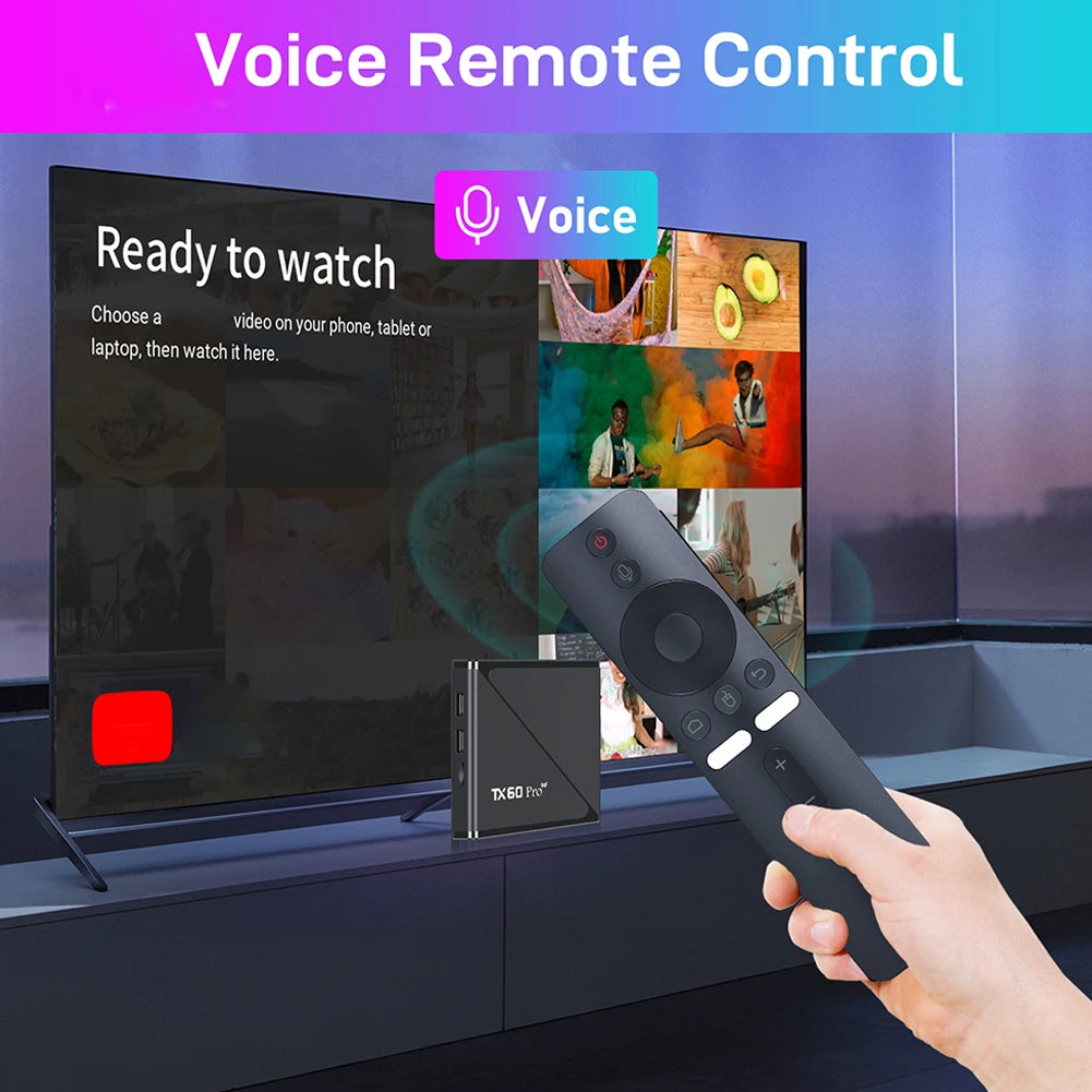 Android 16.0 TV Box TX60 PRO 16+256GB 4K HDR10+ Allwinner H313 WiFi 6 BT 5.0 Voice Remote high quality Home Theater Media Player