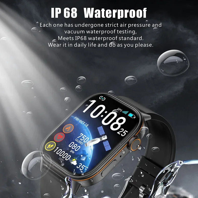 2025 New Built-in GPS Outdoor Smart Watch 2.01''HD Screen178+sports  Health Monitoring Bluetooth Call lP68 Waterproof Smartwatch