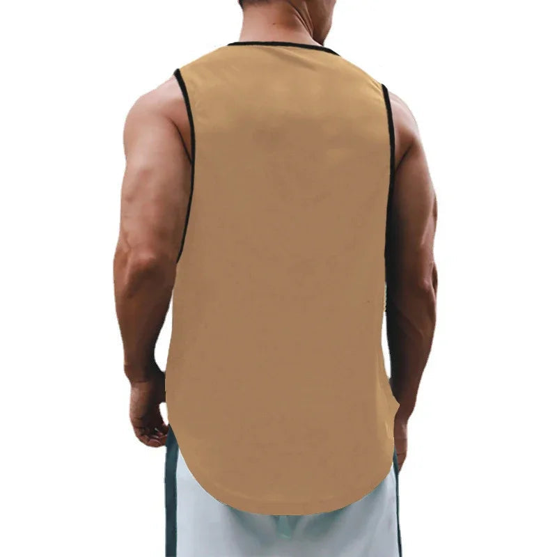 Gym Fitness Bodybuilding Sport Vests Mesh Breathable Quick Dry Running Tank Tops Mens Workout Muscle Casual Elastic T-shirts 7 Sister Stars LLC