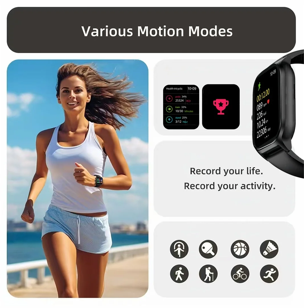 Smart Watches For Man Woman Bluetooth Call Music Fitness Tracker Sport With Waterproof Pedometer Information Alerts Smartwatch