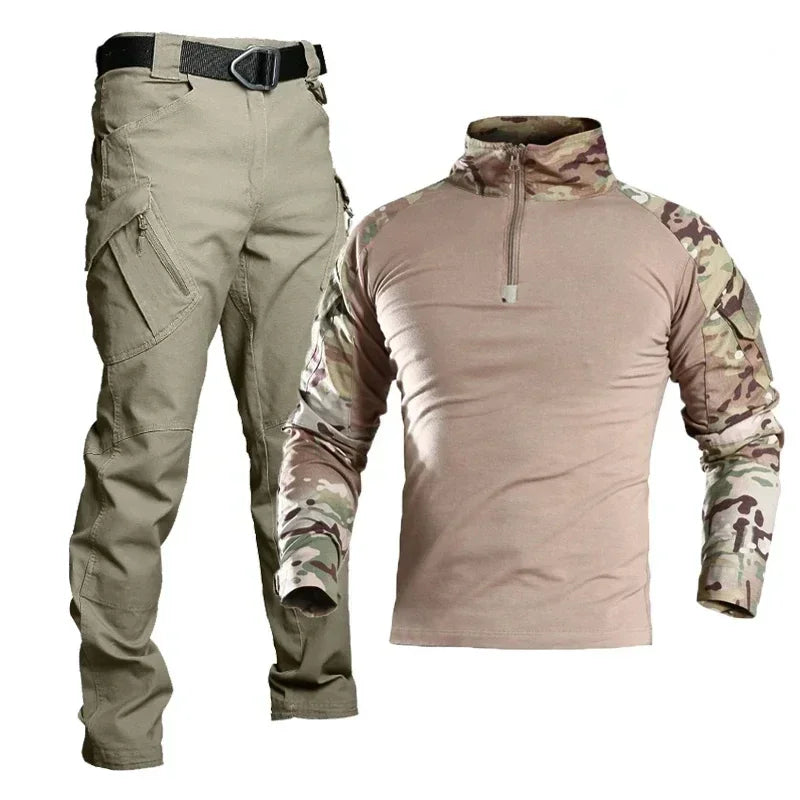 Hunting Uniforms Set for Men  Camouflage Breathable Multicam Black Suit Hiking Shirt Tactical Cargo Uniform Hunting Set