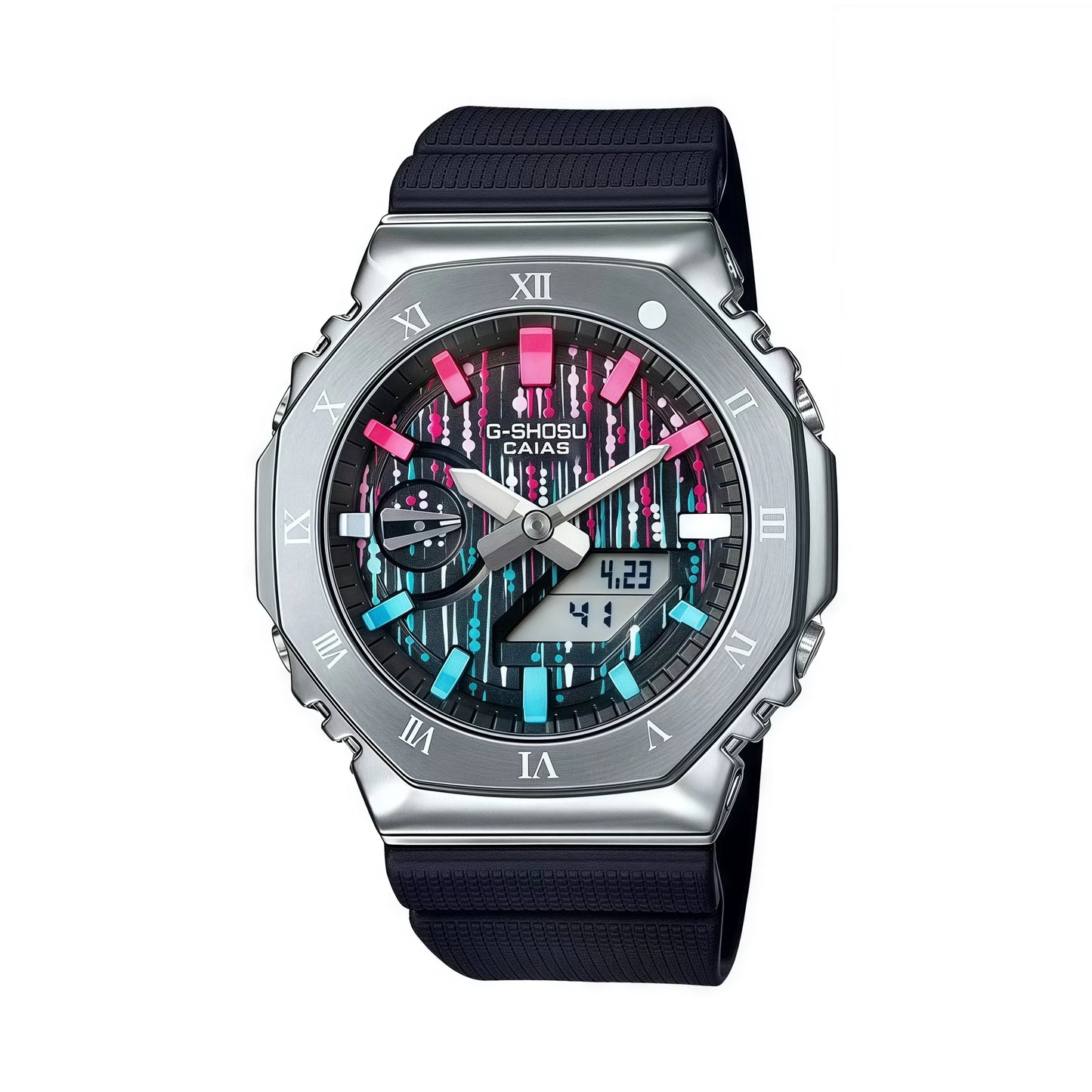 Digital sports electronic watch for men and women Alloy LED dial Roman numerals Full functionality World time Oak GM series