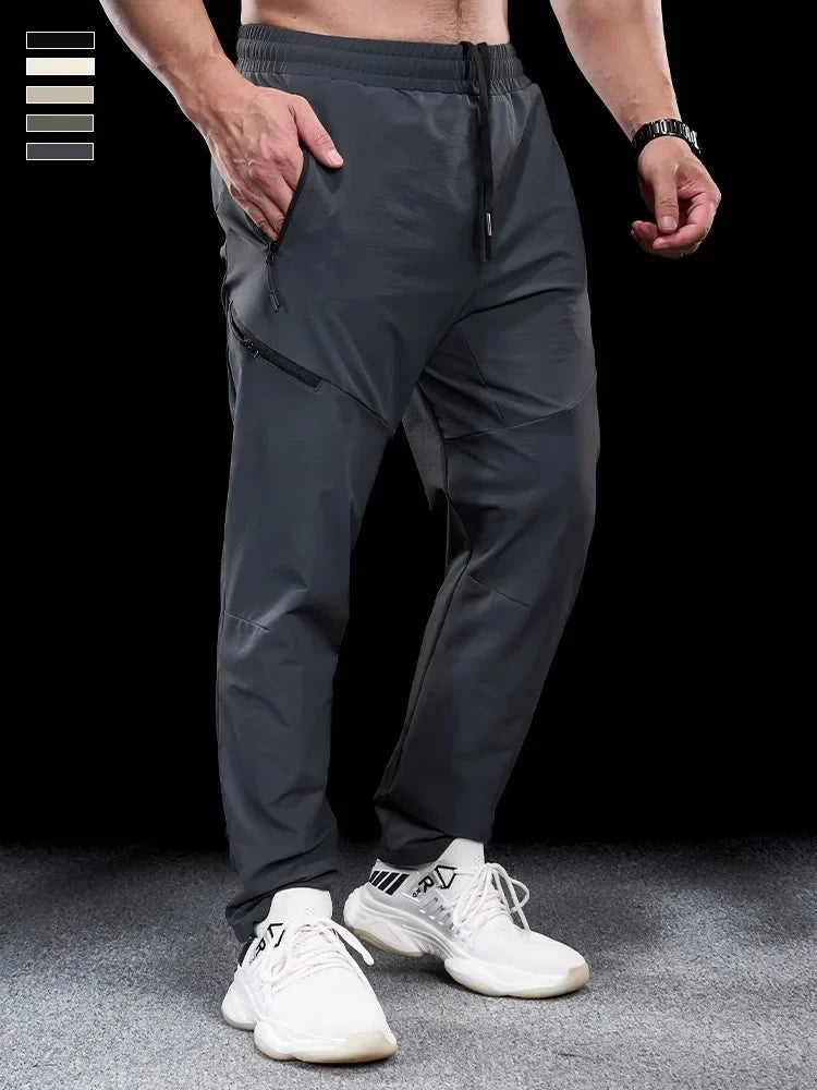 New Autumn Winter Men Quick-drying Sports Casual Trousers Gym Fitness Running Training Clothes Micro-elastic Zipper Pocket Pants 7 Sister Stars LLC