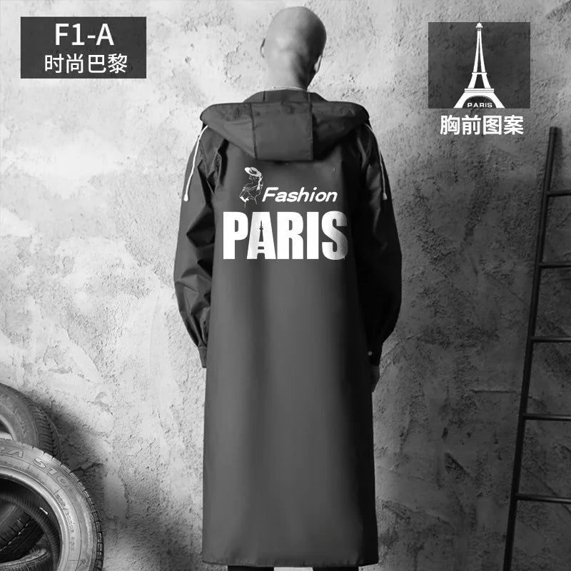 Hunting Jacket EVA Black Red Raincoat Alan Walker Pattern Outdoor Men's Long Style Hiking Ride Poncho Environmental Rain Coat