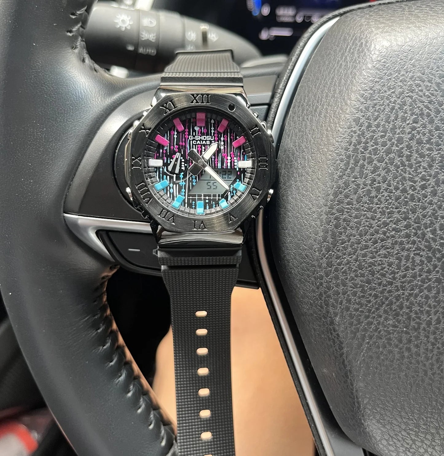 Digital sports electronic watch for men and women Alloy LED dial Roman numerals Full functionality World time Oak GM series