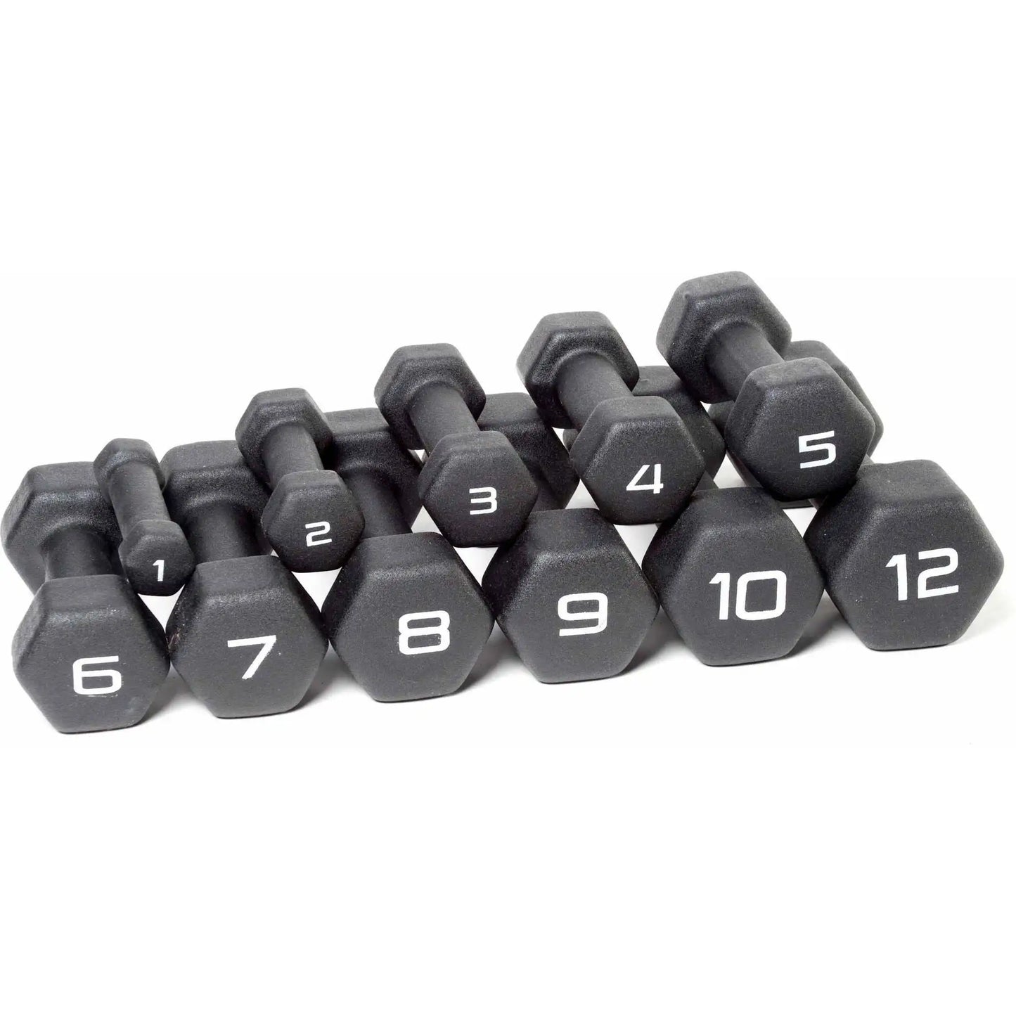 7lb Black Neoprene Dumbbell Pair, Non-Slip Grip Hand Weights for Womens Fitness, Home Gym & Strength Training