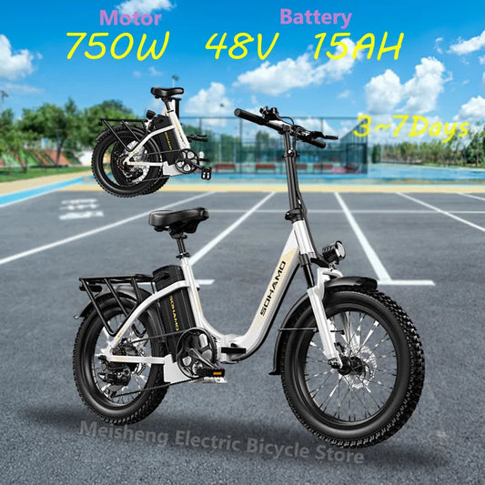 Ebike S3 750W 20Ah 48V Lithium Battery Electric Bicycle Hub Motor Adult Women's Electric Bicycle Suitable for Beach City 7 Sister Stars LLC