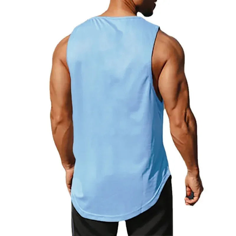 Gym Fitness Bodybuilding Sport Vests Mesh Breathable Quick Dry Running Tank Tops Mens Workout Muscle Casual Elastic T-shirts 7 Sister Stars LLC