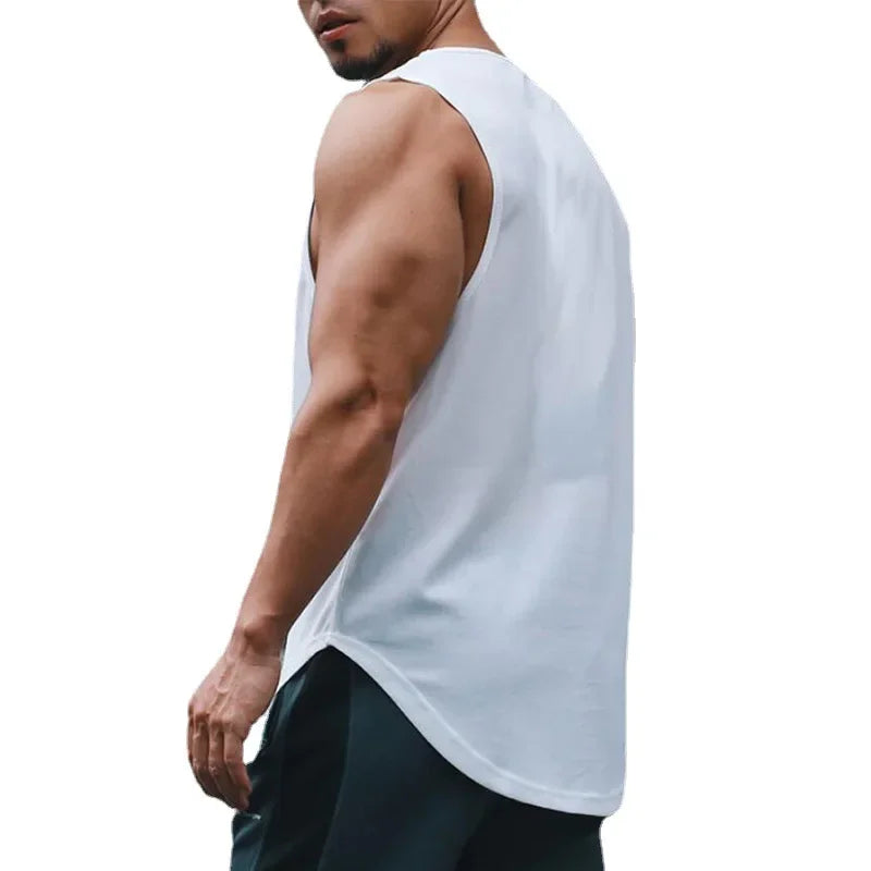 Gym Fitness Bodybuilding Sport Vests Mesh Breathable Quick Dry Running Tank Tops Mens Workout Muscle Casual Elastic T-shirts