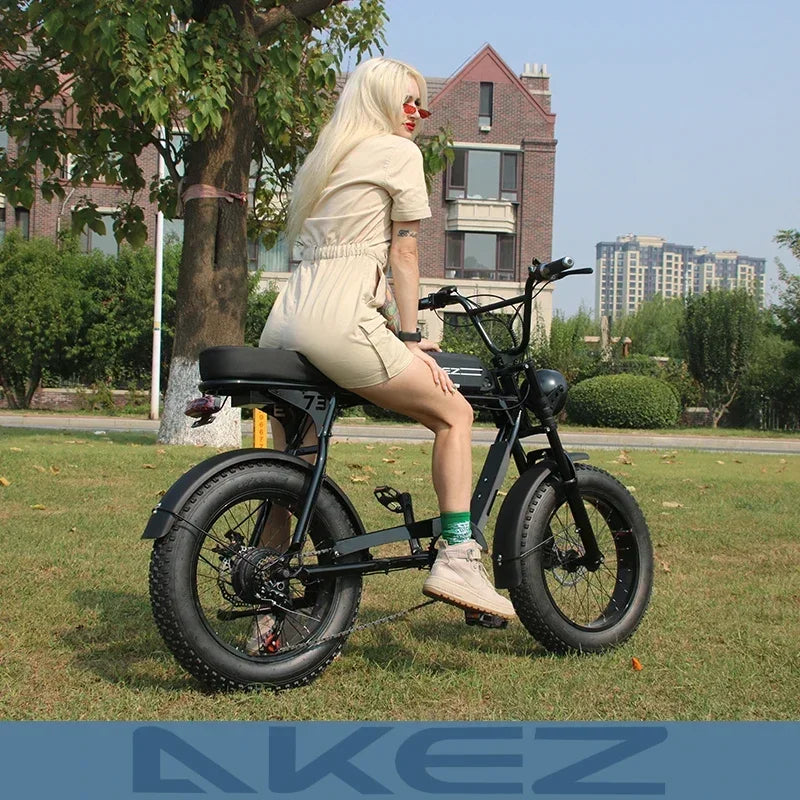 Electric Bike AKEZ 1500W Motor 48V 18AH Leisure commuting with Hydraulic Brake Electric Bicycle 20 inch mountain off-road E-bike 7 Sister Stars LLC