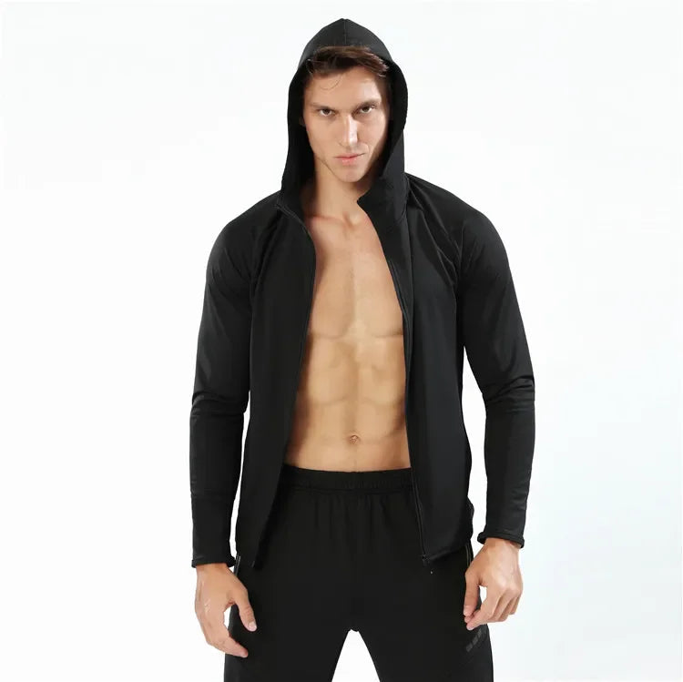 New Winter Autumn Hoodies Sport Shirt Men Hat Zipper Running Jackets Fitness Gym Sports Clothing Sport Top Men's Sportswear 2022 7 Sister Stars LLC