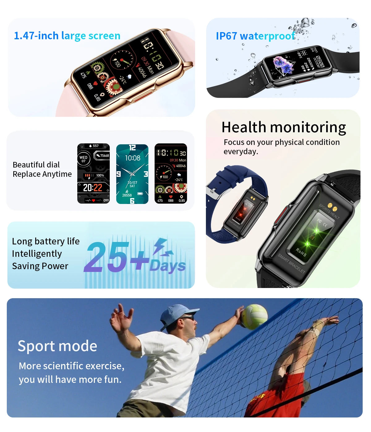 Smart Watch For Men Women Sports Heart Rate Monitor Full Touch Screen Watchband Waterproof 2025 Smartwatch Music Weather Watches