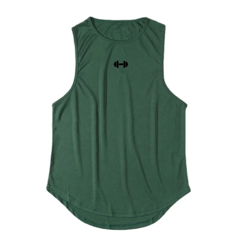 Gym Fitness Bodybuilding Sport Vests Mesh Breathable Quick Dry Running Tank Tops Mens Workout Muscle Casual Elastic T-shirts 7 Sister Stars LLC