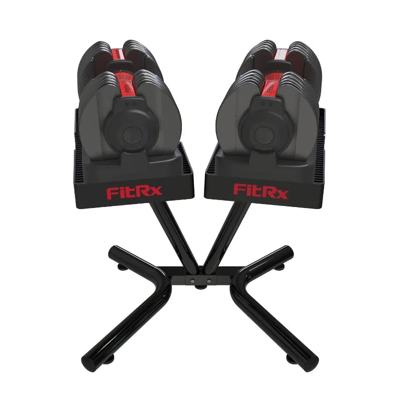 FitRx Adjustable Dumbbells, 52.5lb SmartBell Dumbbell Set with Quick-Select Weights for Home Gym 7 Sister Stars LLC